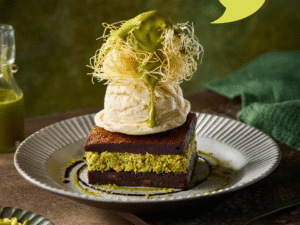 Pistachio Kunafa Brownie